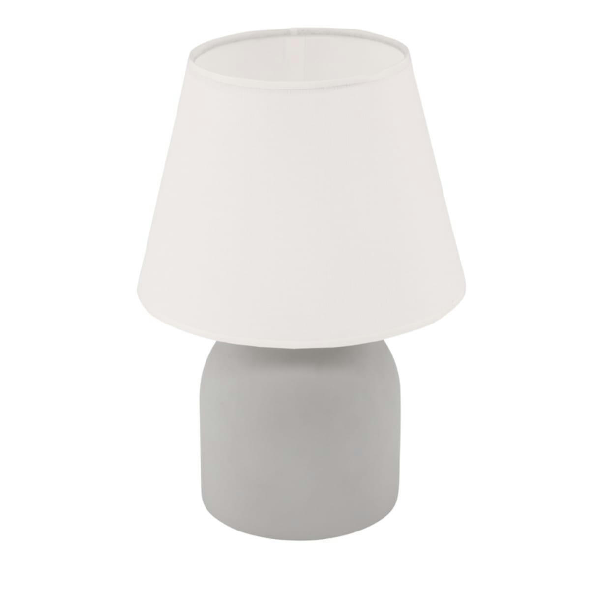 SYRKO - Lampe à poser en béton et abat-jour lin