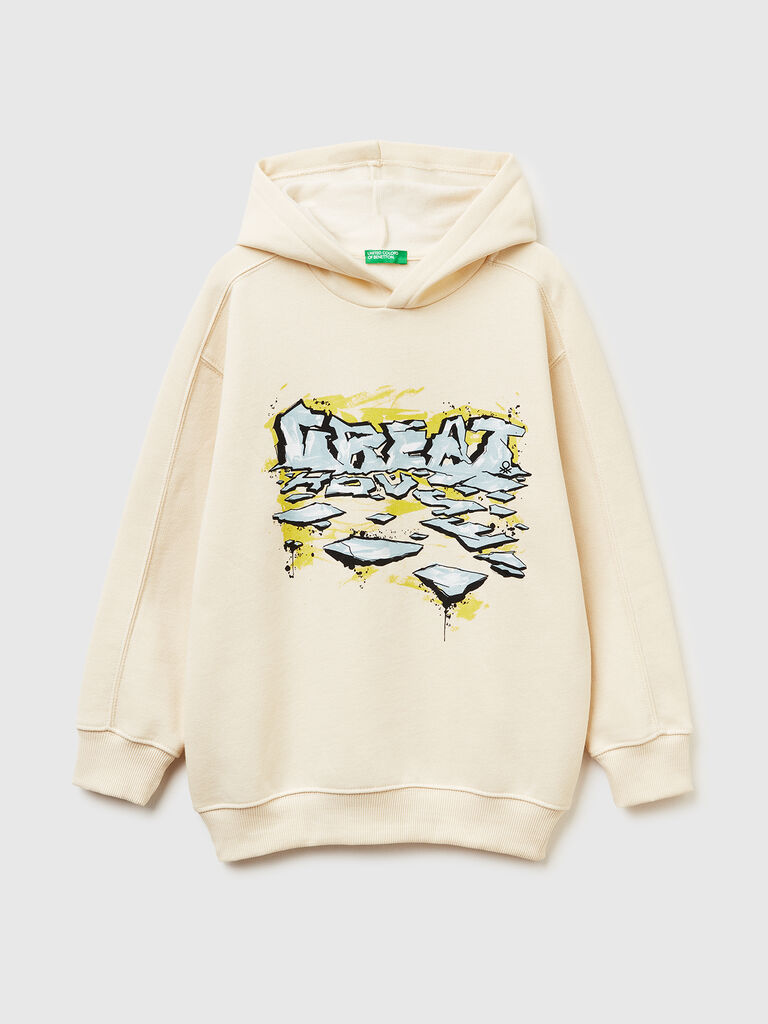 Warm sweatshirt in cotton with print