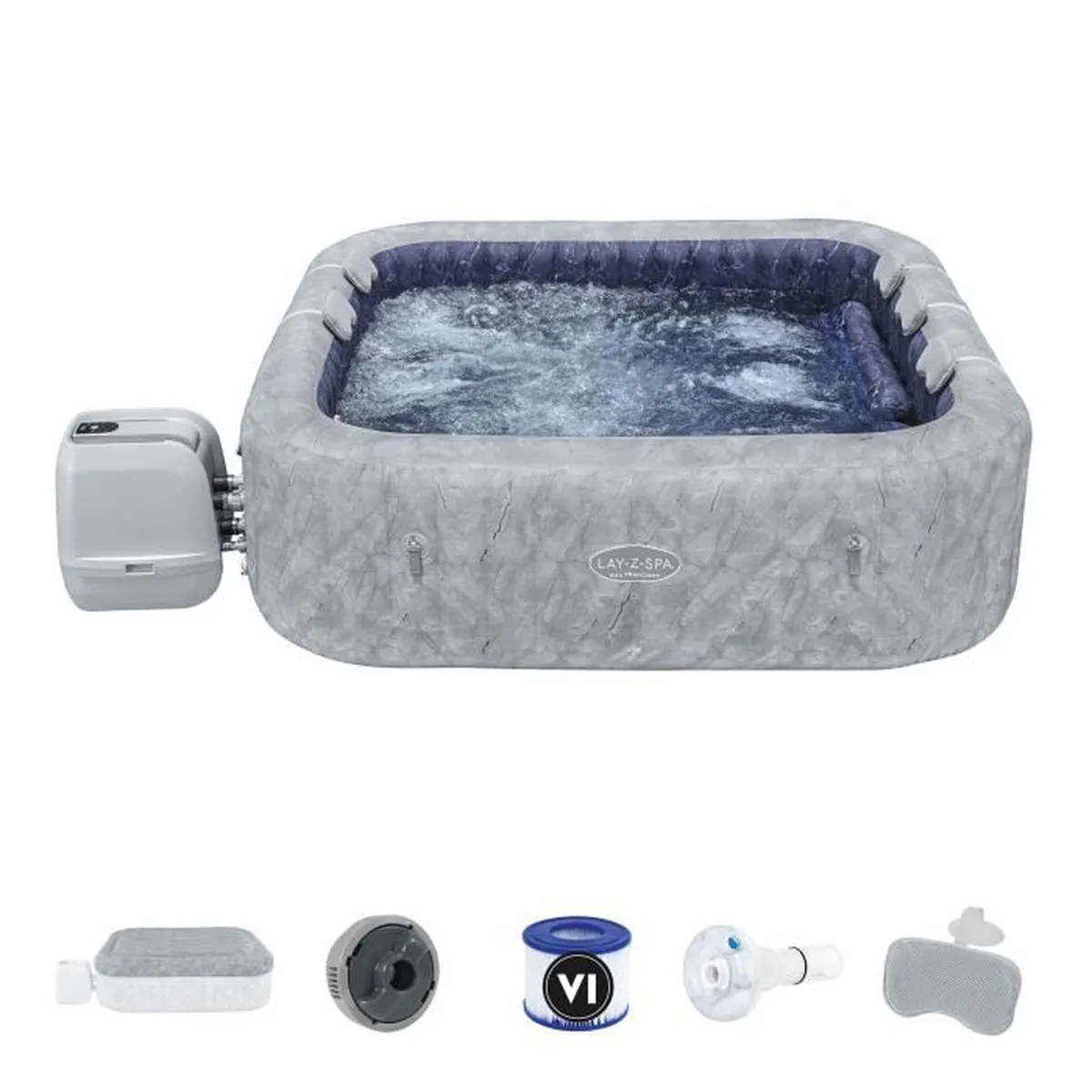 BESTWAY Lay-Z-Spa® San Francisco Hydrojet Pro™ 5-7 Person Square Inflatable Spa