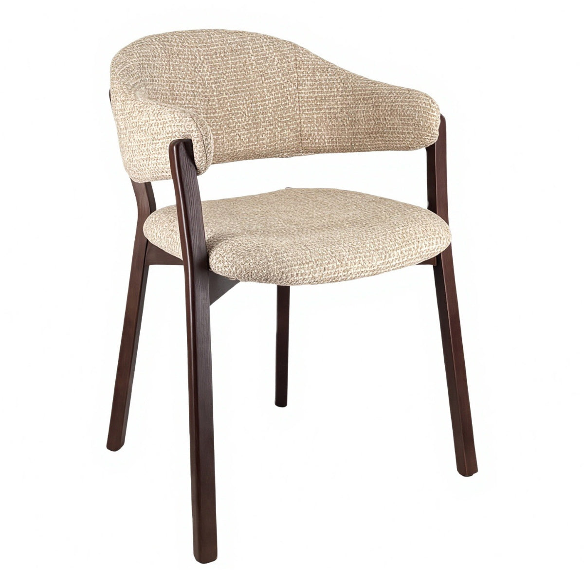DÉJA Living Eetkamerstoel Uppsala - Taupe/Walnoot - Set van 2