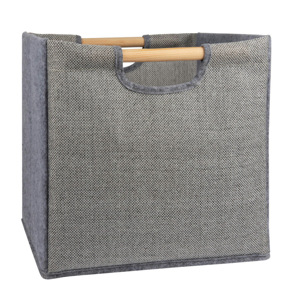 - Panier de rangement gris chiné