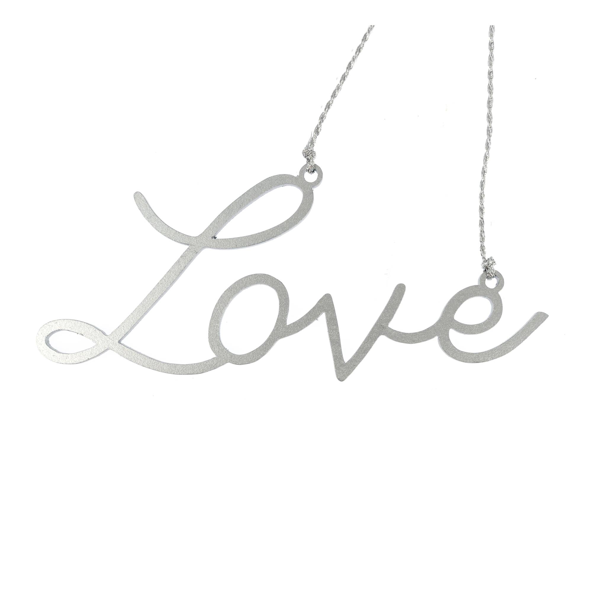 Silver Love Hanging Decoration 11cm
