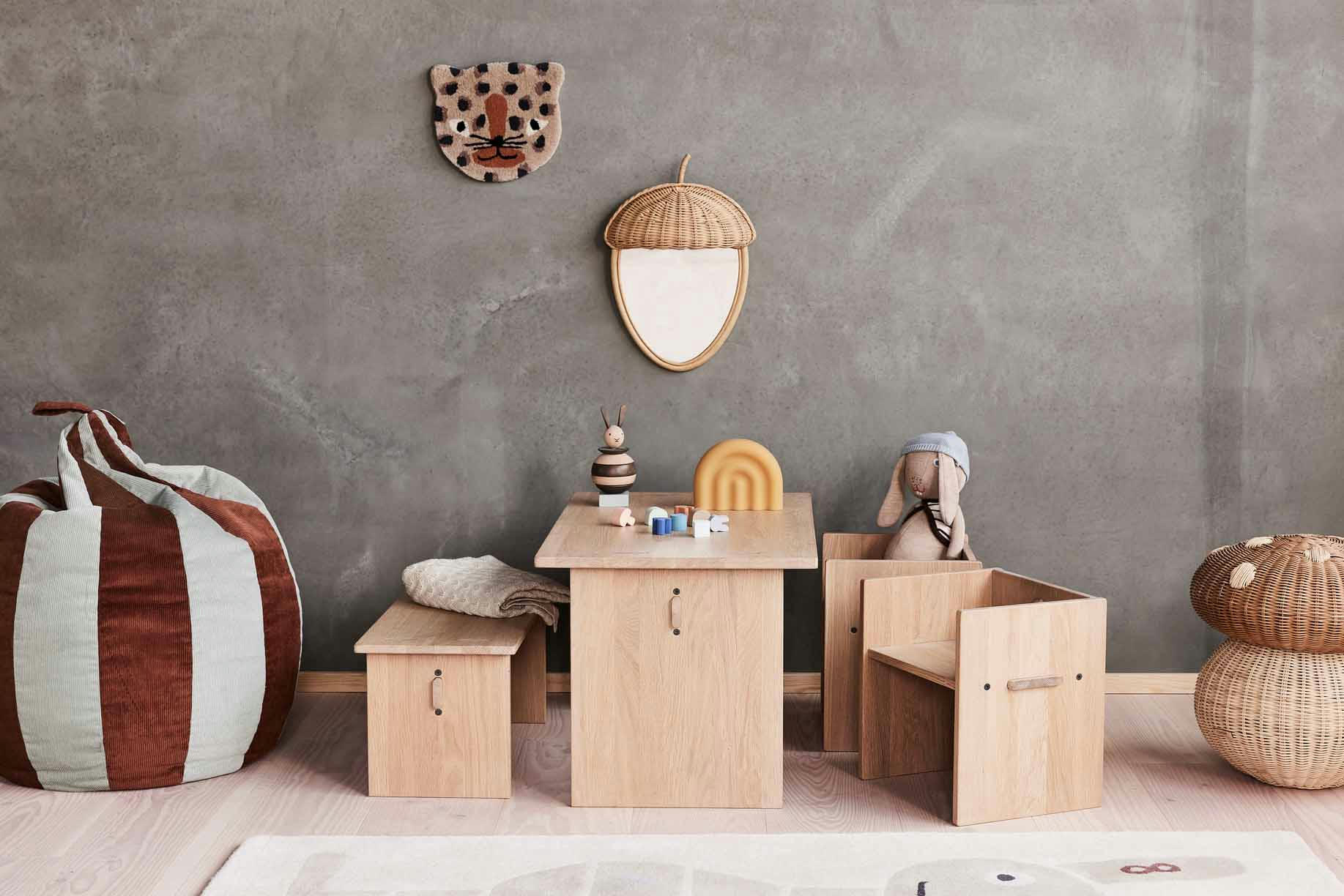 LEOPARD - Tapis mural marron en laine H24x28,5cm