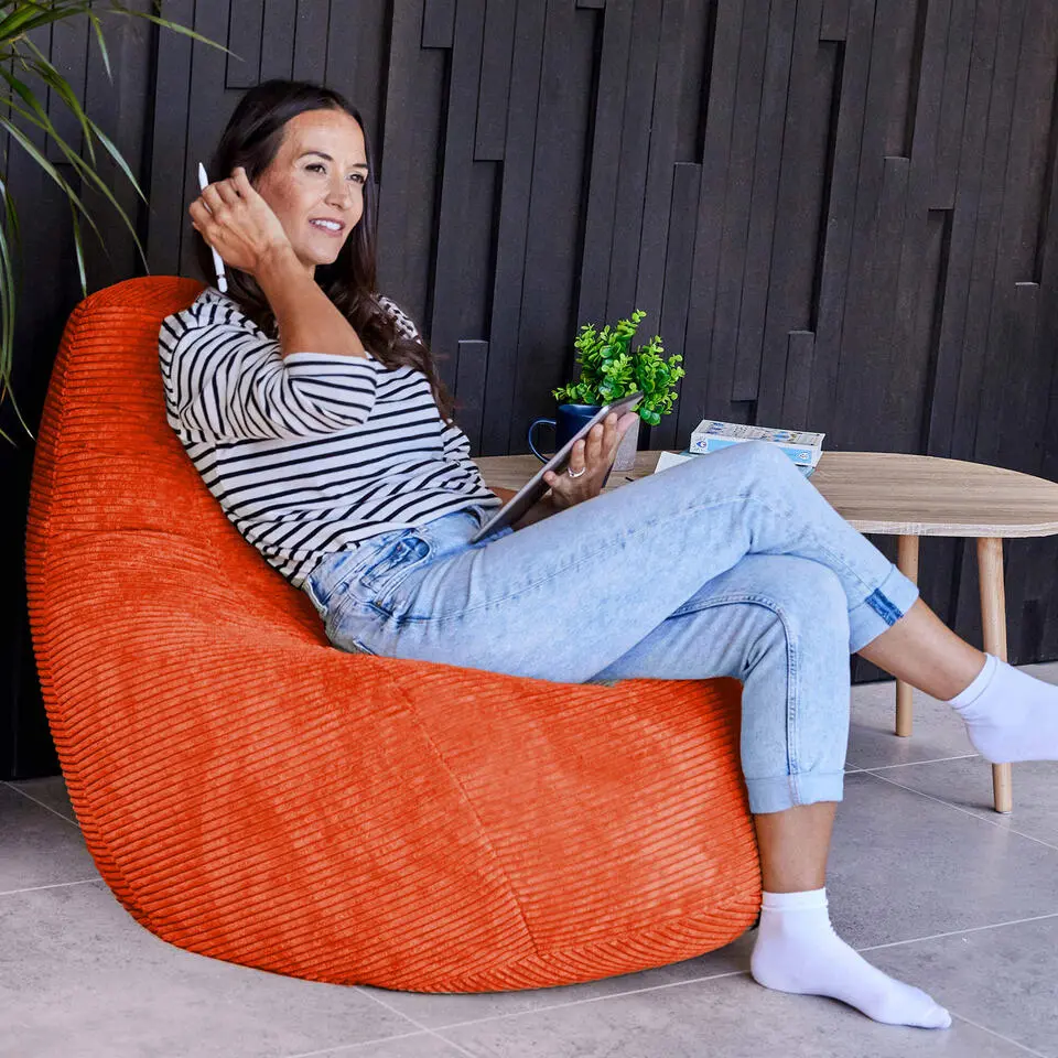 Set van 2 icon Zitzak Dalton - Corduroy Zitzak Volwassenen - Oranje