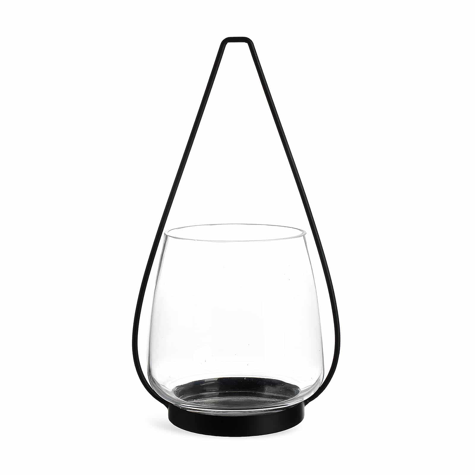 Windlicht Modern Schwarz, ⌀ 15 cm, H 340 mm