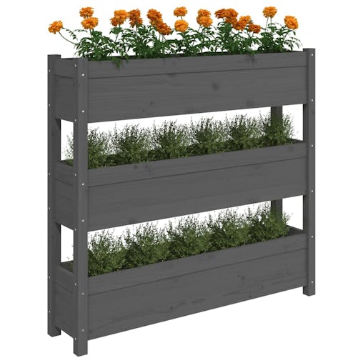 NNEVL Planter Grey 112x25x104.5 cm Solid Wood Pine