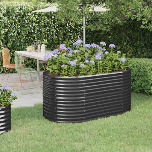 NNEVL Garden Planter Powder-coated Steel 152x80x68 cm Anthracite