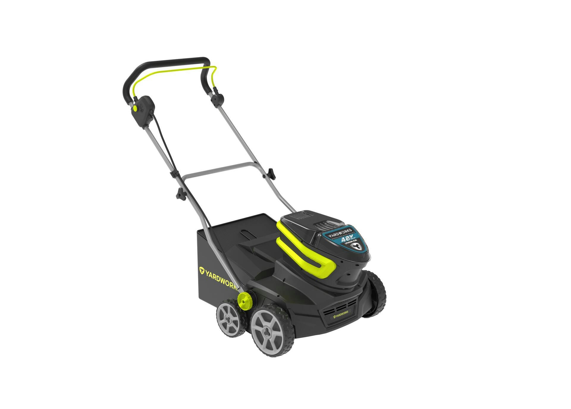 Yardworks 48V Max* Cordless Brushless Dethatcher, 14-in