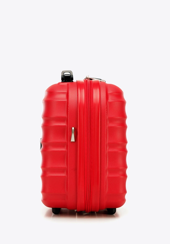 Kosmetyczka podróżna z ABS-u i identyfikator do bagażu z logo czerwona