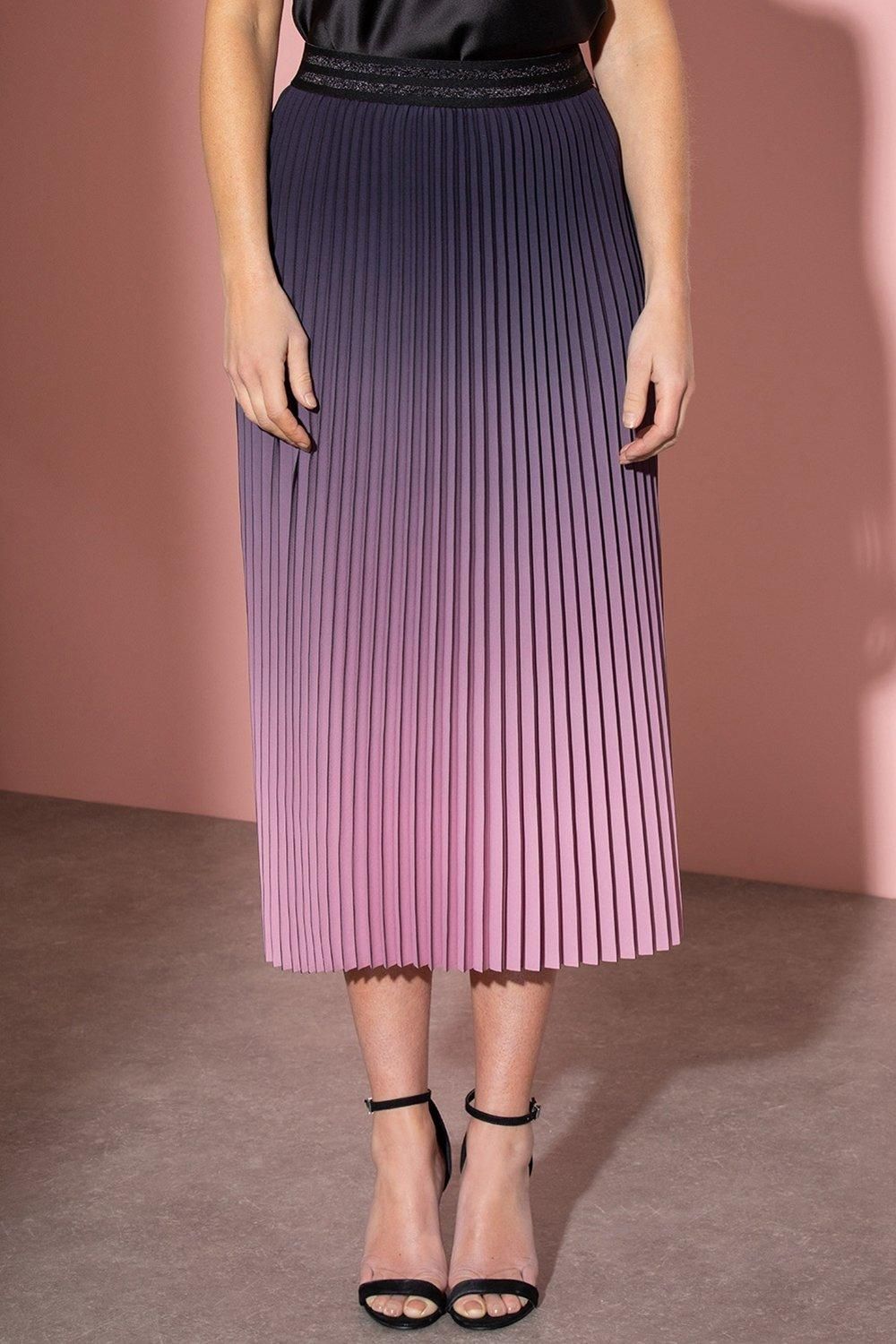 Klass. Ombre Pleated Midi Skirt