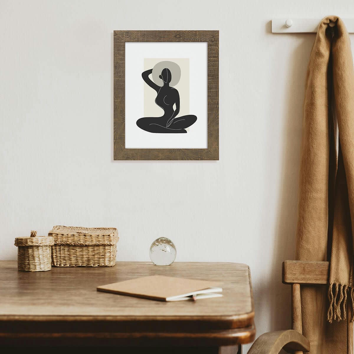 FAUVE - Cadre photo effet bois 24x30 cm résine recyclée