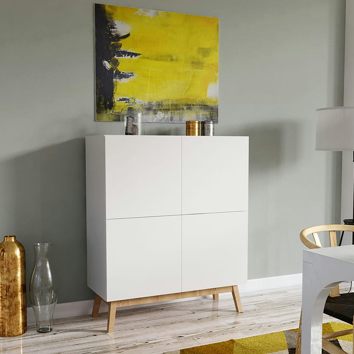 - Buffet 4 portes blanc