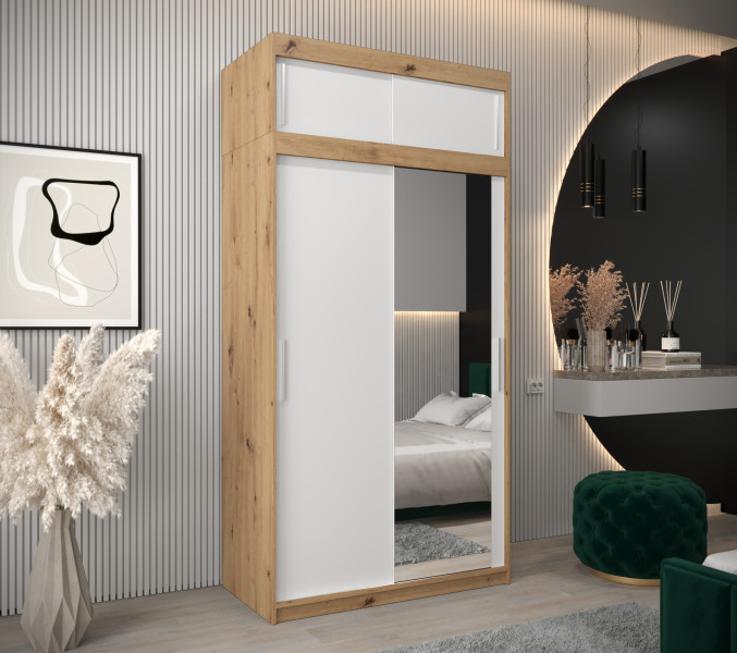 Szafa przesuwna Tokyo 2 120 artisan   biały z nadstawką