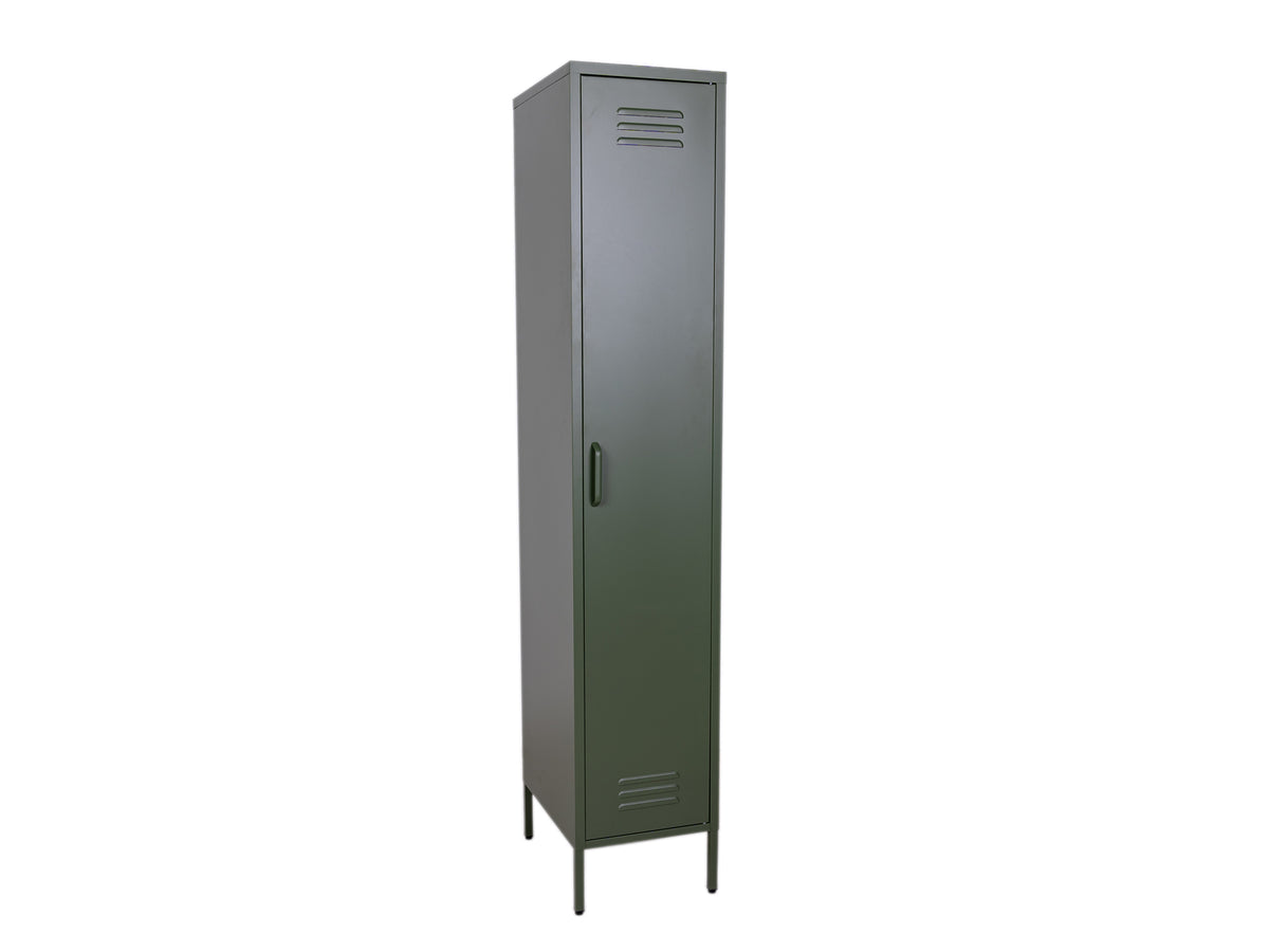 MaximaVida metalen kleding lockerkast Finn olijfgroen 45 x 35 x 185 cm - smal