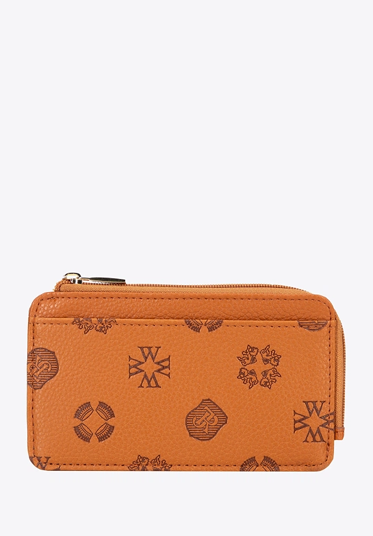 Damskie etui na karty z imitacji skóry jasny brąz