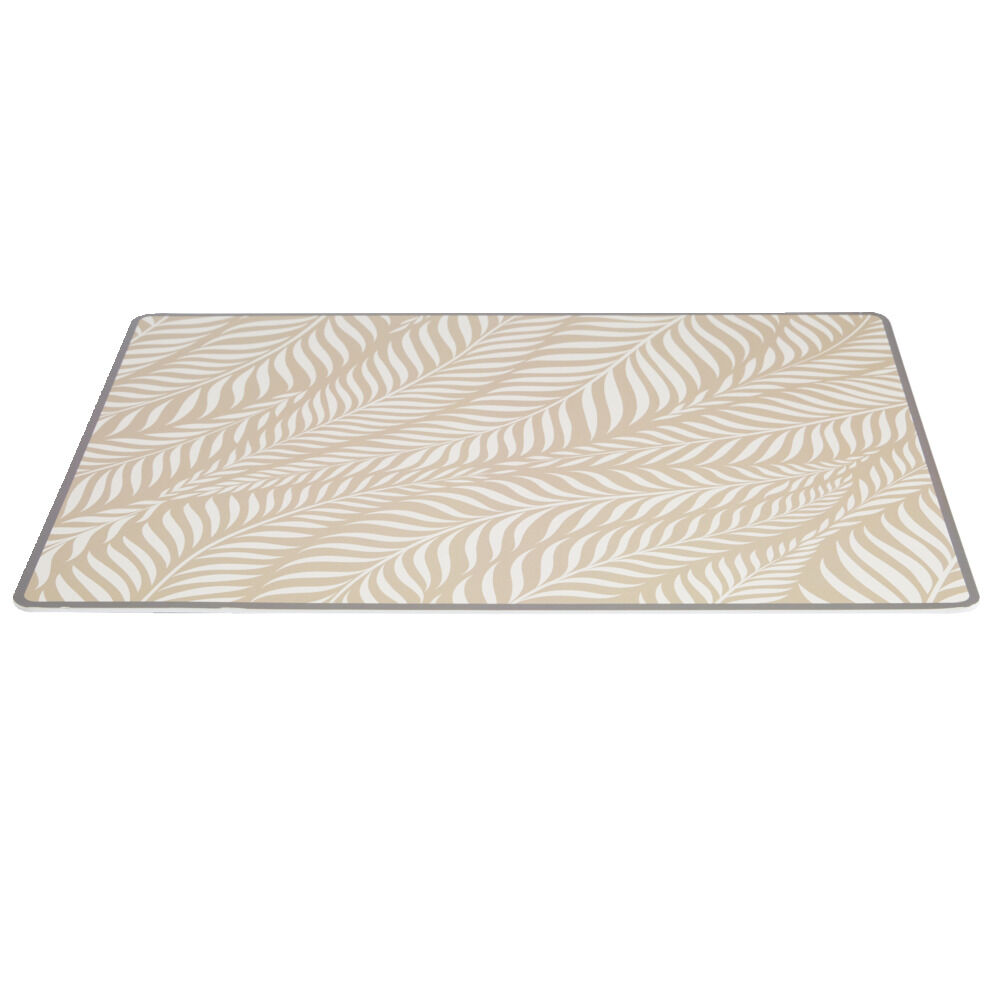 Tapis repose gamelle animaux motif feuillage plastique 32x43cm