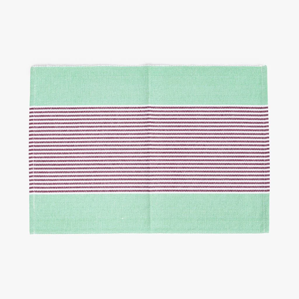 Individual de Algodão Riscas Violeta e Verde 30x50 KERALA