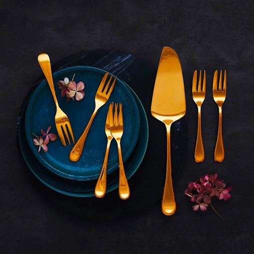 Stanley Rogers Chelsea 7 Piece Gold Cake Serving Set