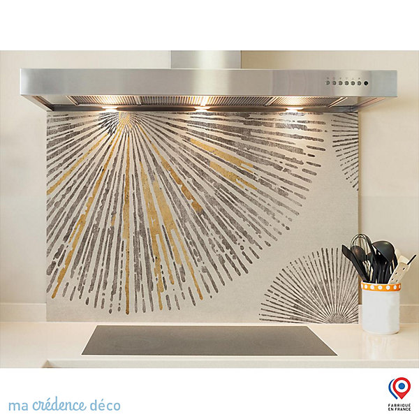 Crédence cuisine fond de hotte Peinture et Soleil - Verre trempé - L 90 cm x H 70 cm - MaCrédenceDéco