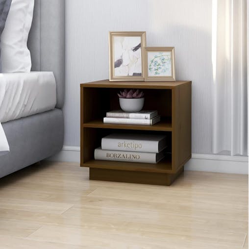 NNEVL Bedside Cabinets 2 pcs Honey Brown 40x34x40 cm Solid Wood Pine