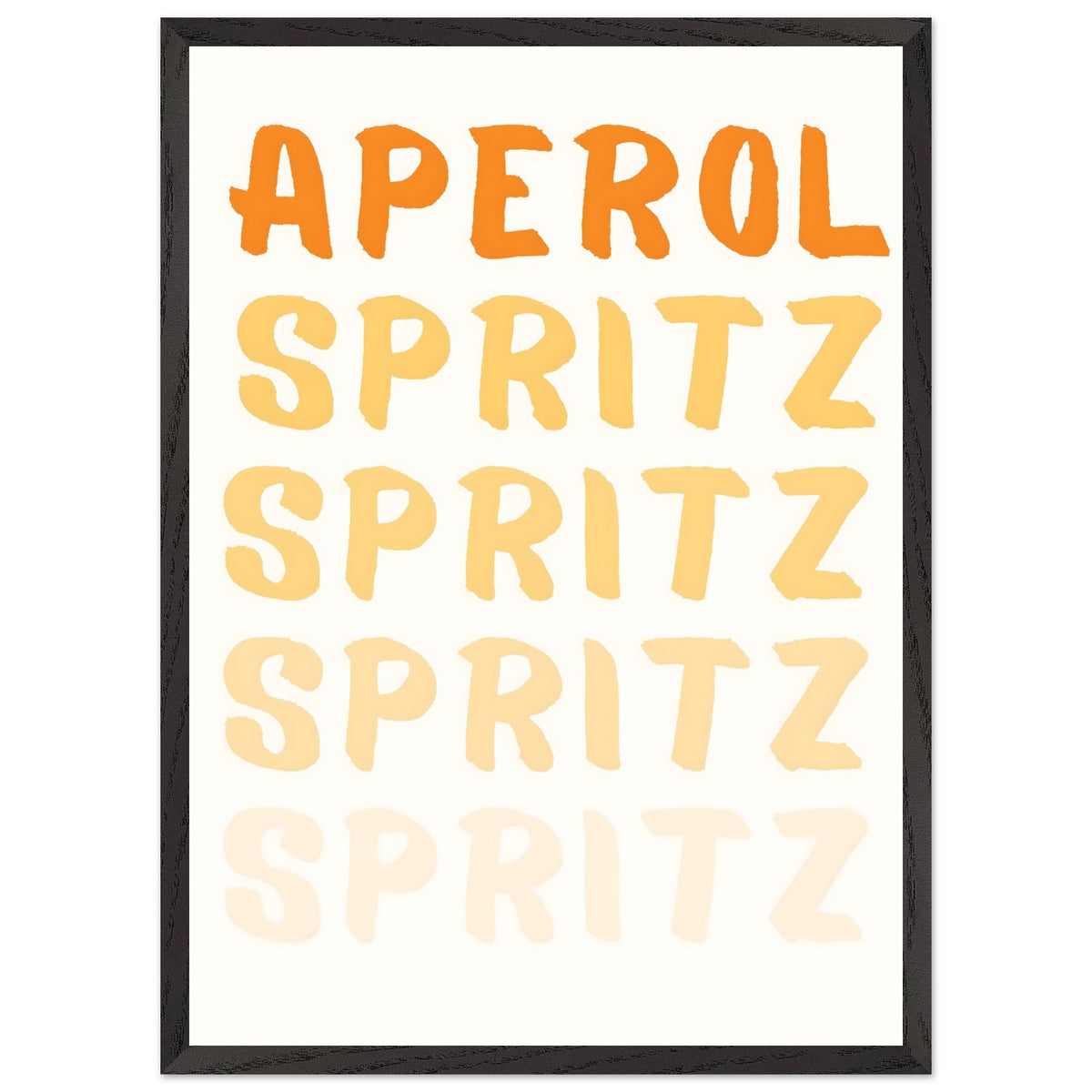 Artfulprints Poster met Lijst Aperol Spritz - Written  - 50x70 cm - Oranje