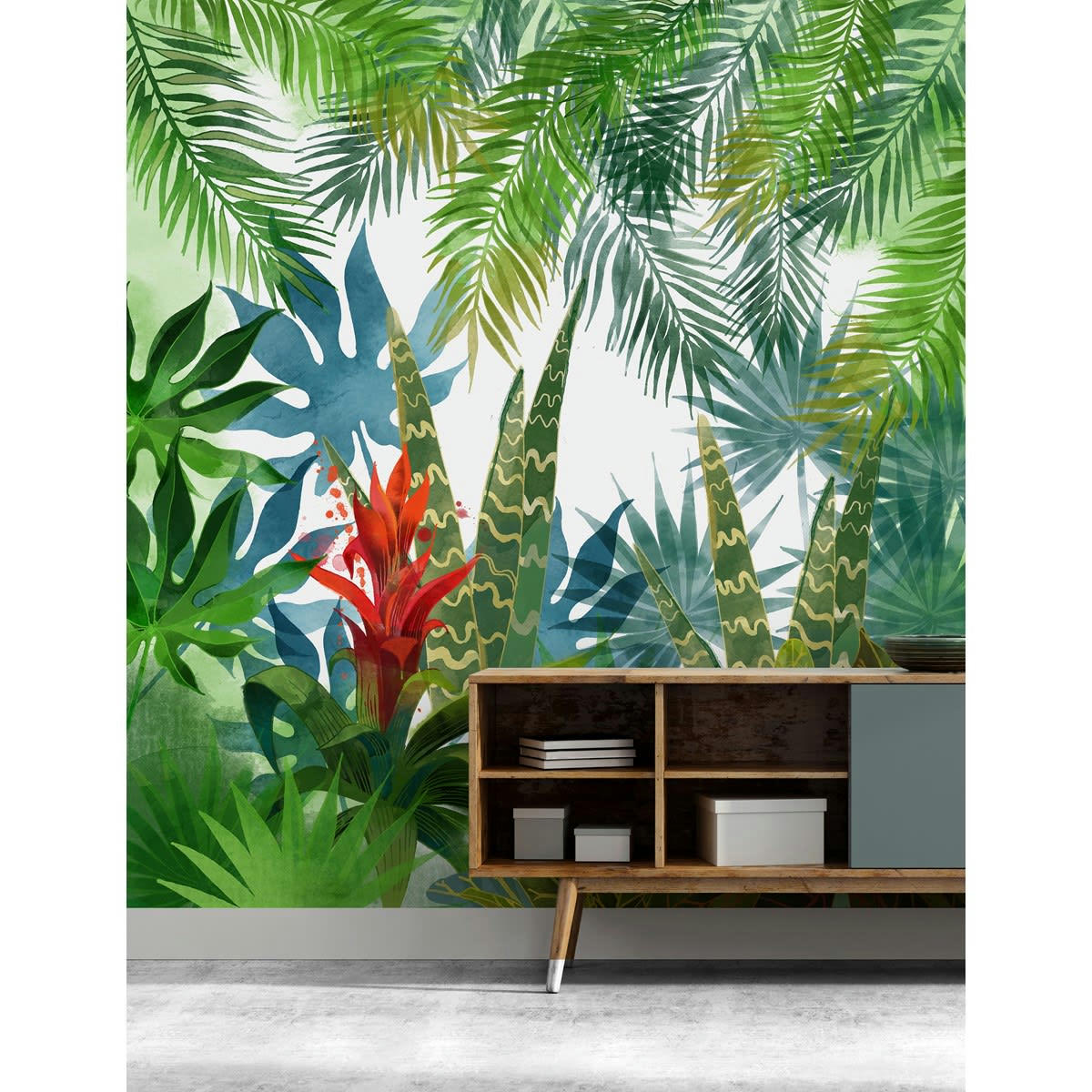 PETITE JUNGLE - Papier peint panoramique en Papier Vert  240x270