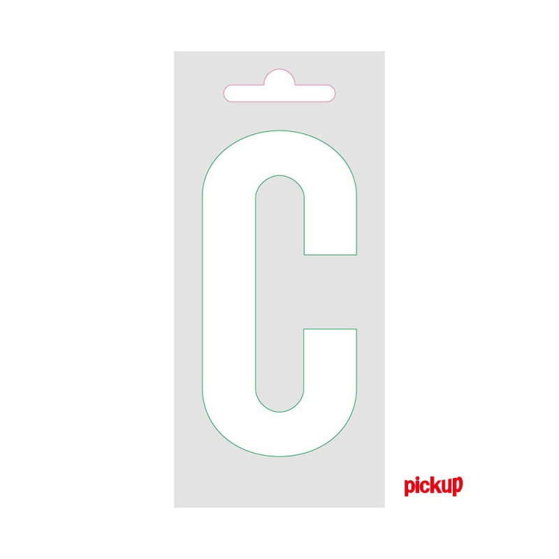 Lettre C adhésive blanche 9 cm PICKUP