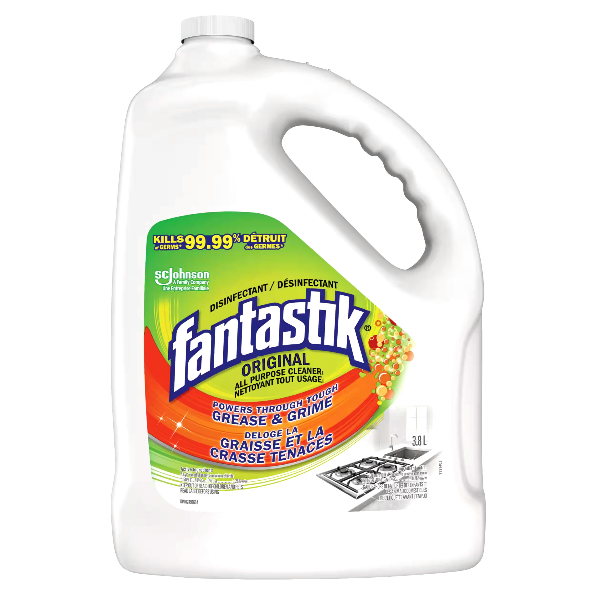 Fantastik All-Purpose Disinfectant Cleaner, Industrial Size Refill, 3.8-L
