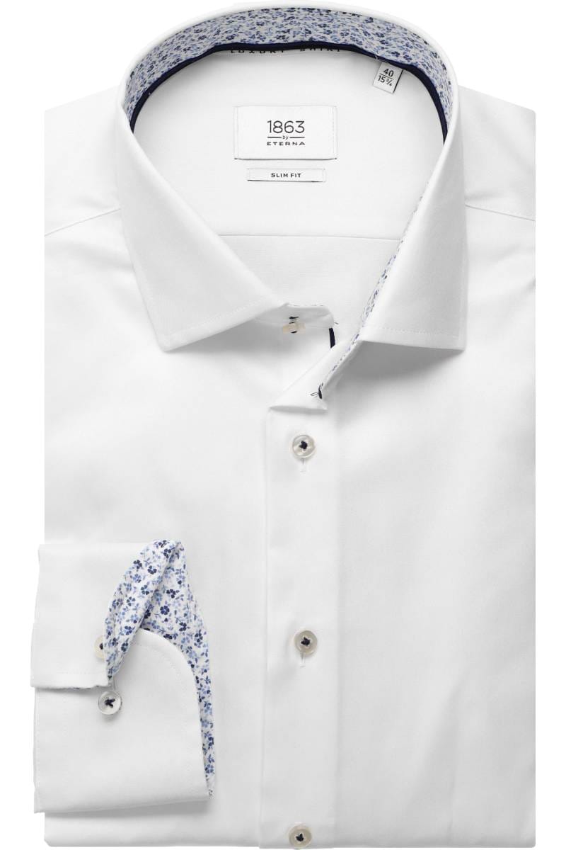 ETERNA 1863 Slim Fit Hemd weiss, Einfarbig