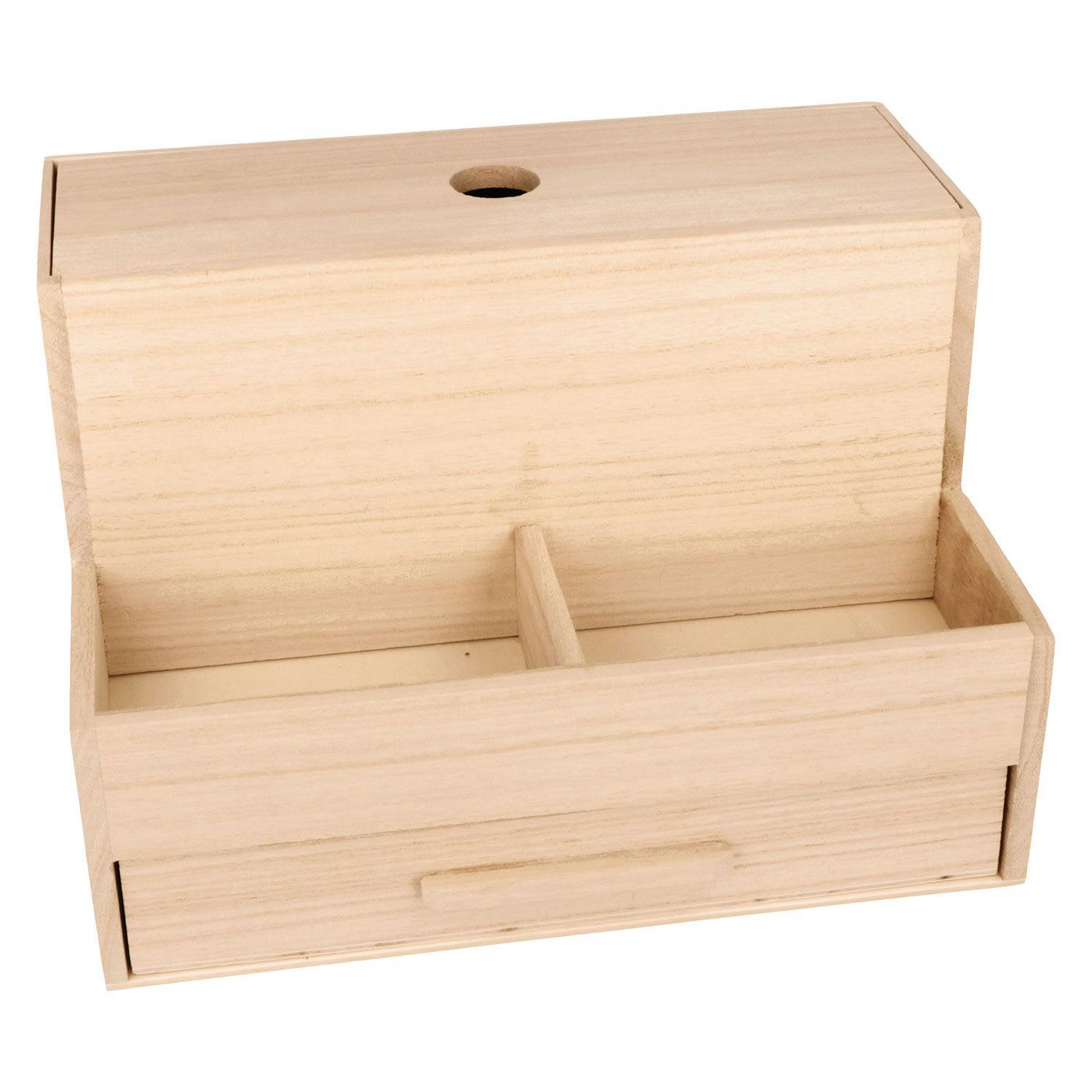 - Boîte de rangement en bois 16 x 25 x 18 cm