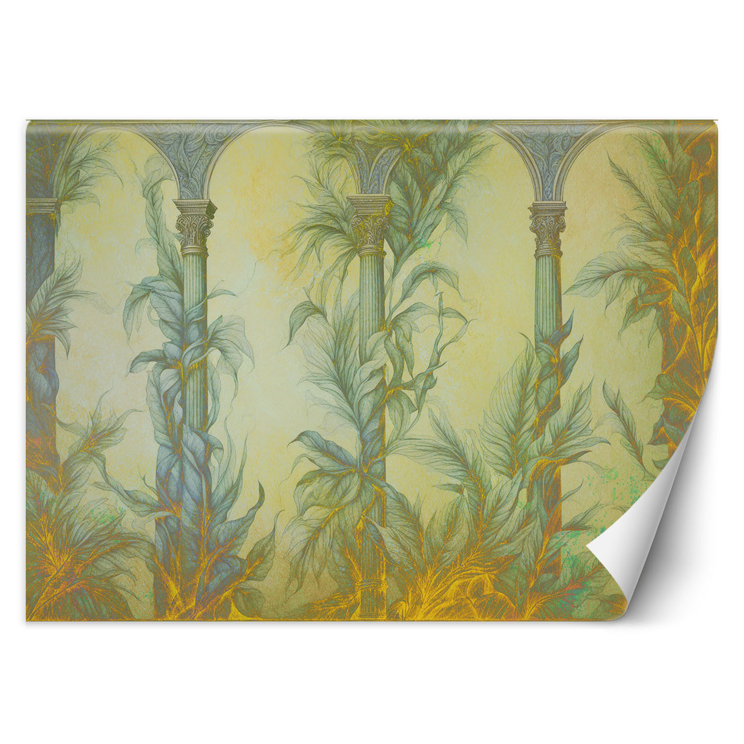 Feeby Fototapeta, Kolumny i liście boho 150x105