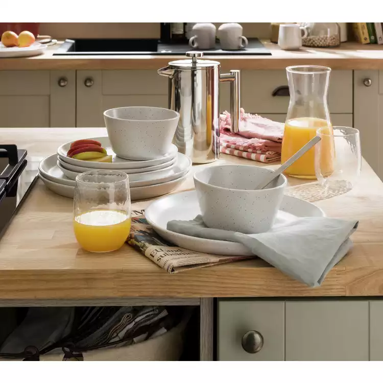 Habitat Addison 12 Piece Stoneware Dinner Set - White