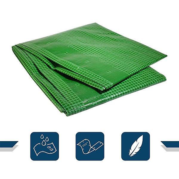 Bâche Peinture 3x4 m - TECPLAST - VR170PE - Bâche Armée Verte - Haute Qualité - Bâche de protection Peinture pour sol et meuble