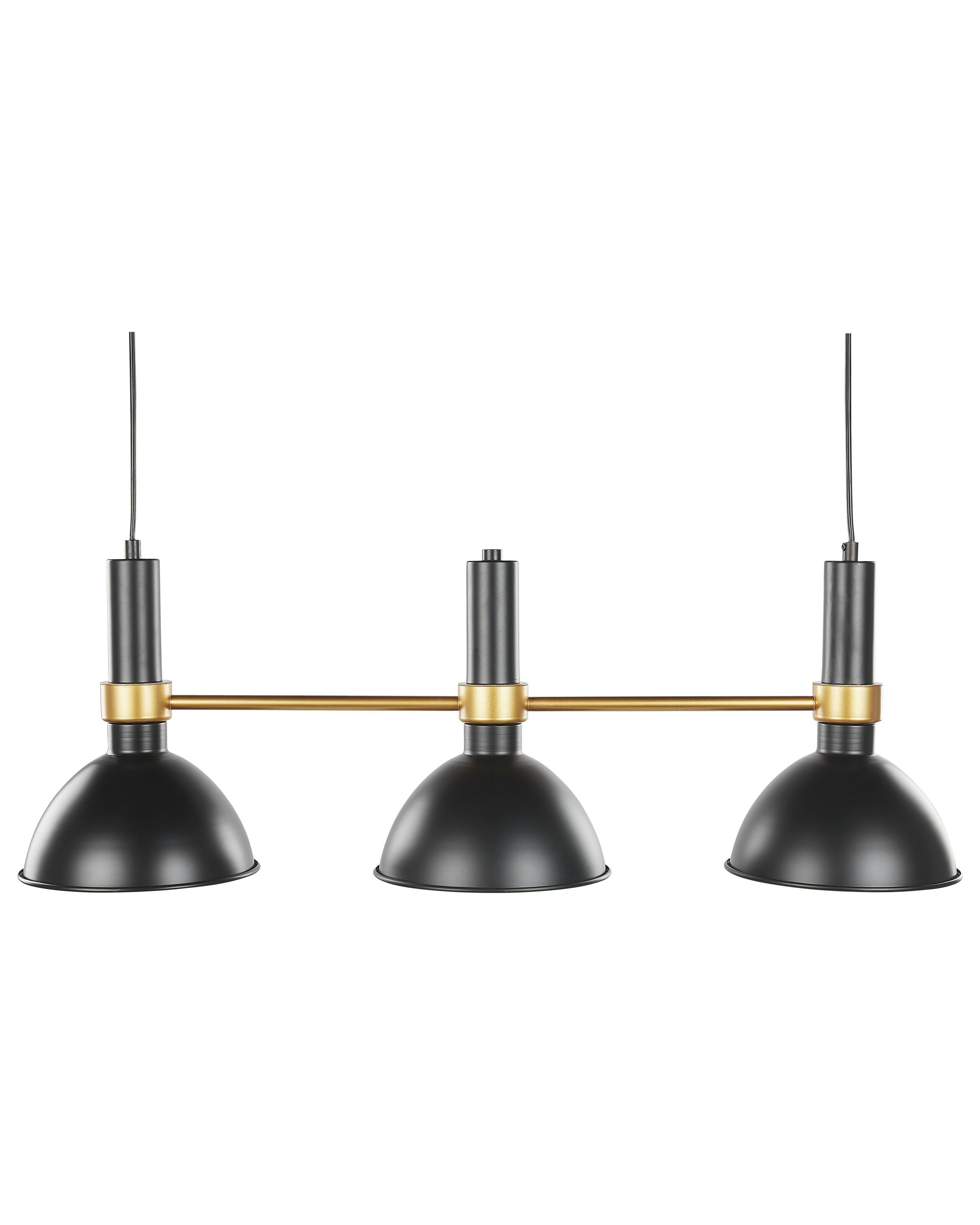 Lampa sufitowa metalowa czarna złota 3 światła