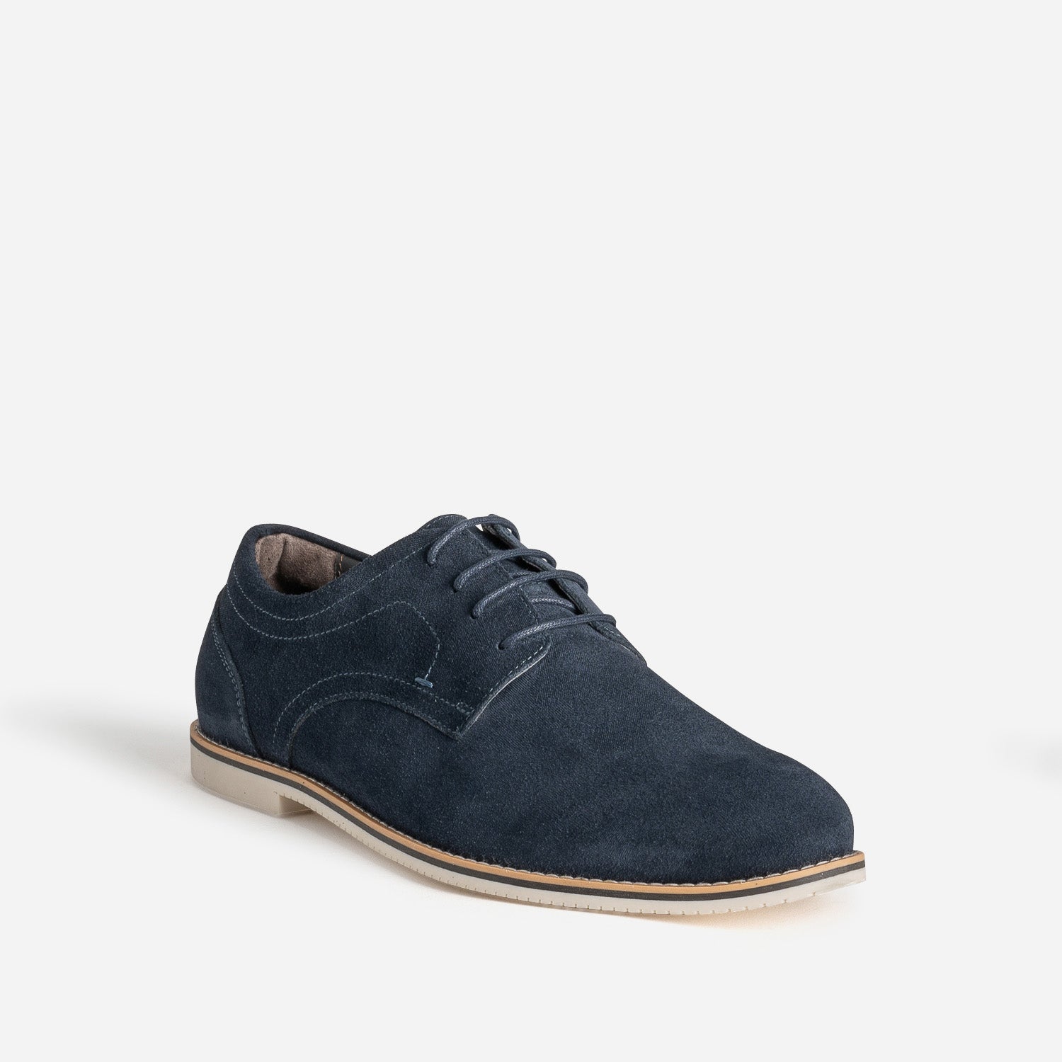 Derby marine cuir velours