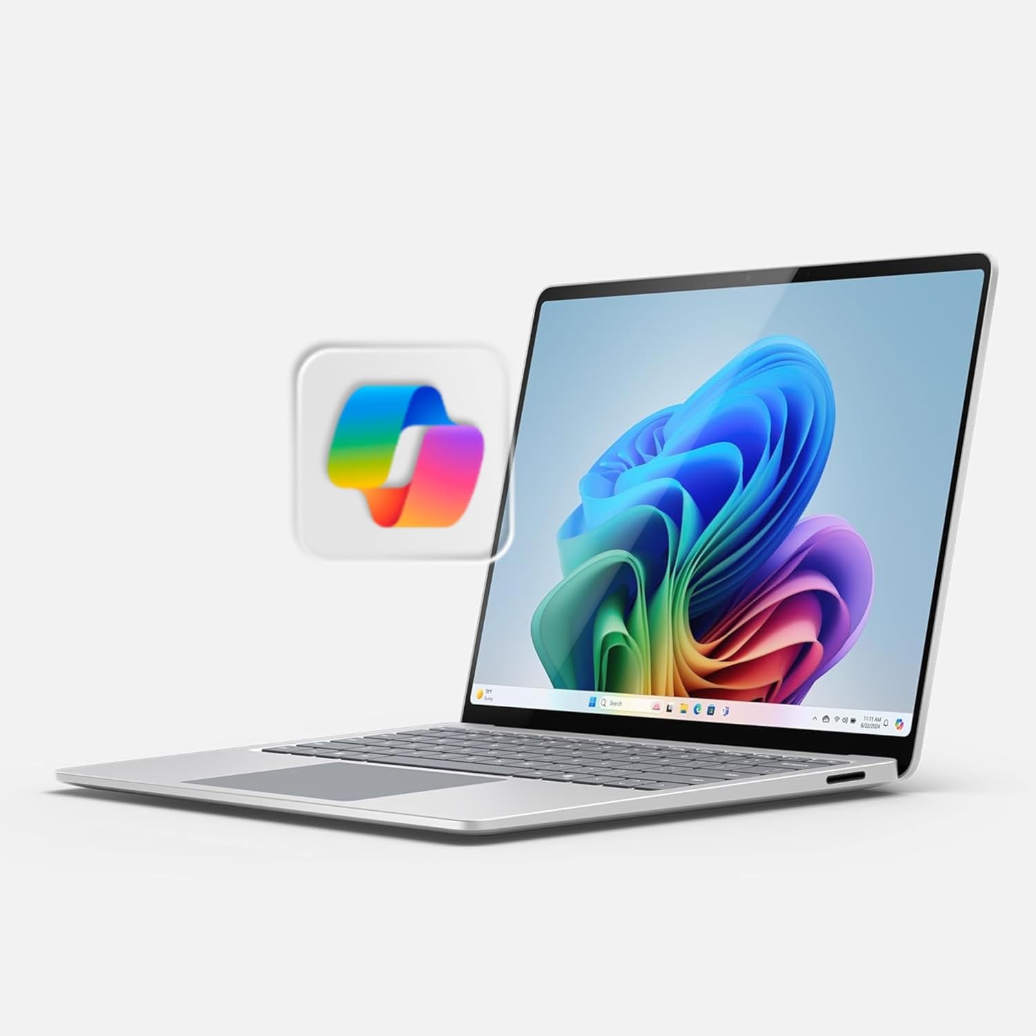 Microsoft Surface Laptop (2024)  Windows 11 Copilot+ PC  15 Touchscreen Display  Snapdragon X Elite (12 core)  16GB RAM  256GB SSD Storage  Platinum