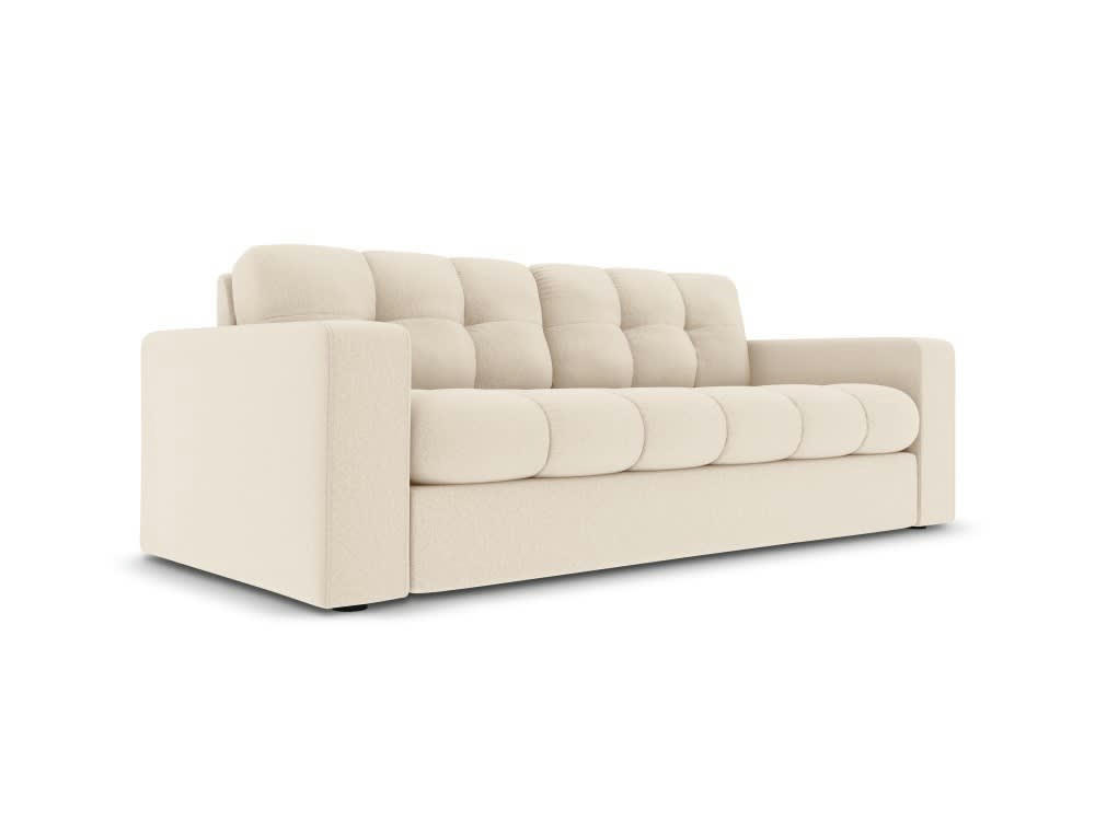 JUSTIN - Canapé 2 places en tissu structuré beige clair
