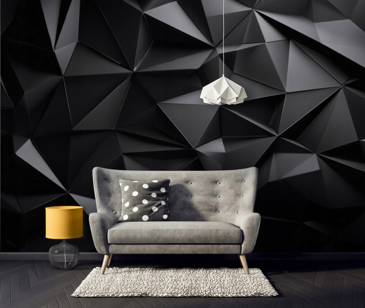 Fototapeta 3D Czarny Na Flizelinie Do Sypialni Salonu 250x175