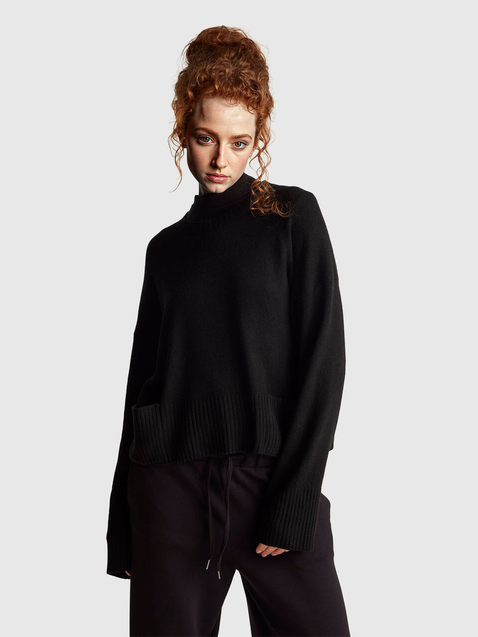 Sweater in wool and viscose blend