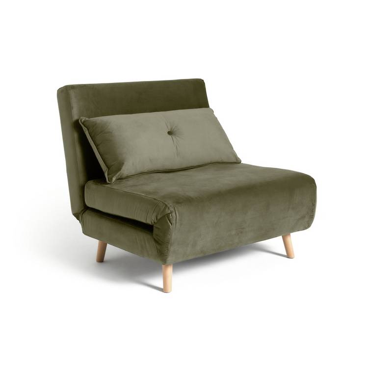 Habitat Roma Velvet Fabric Chairbed - Sage Green