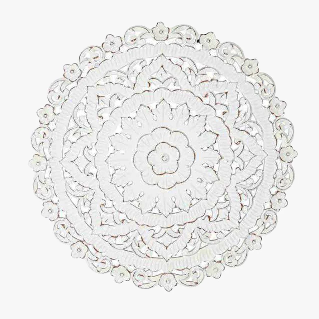 Decoração de Parede Redonda Branco Decapé MANDALA