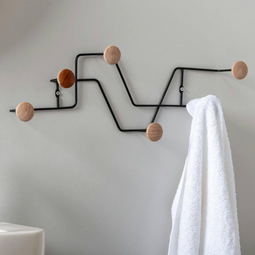 - Porte-manteaux 6 crochets métal 54x20cm