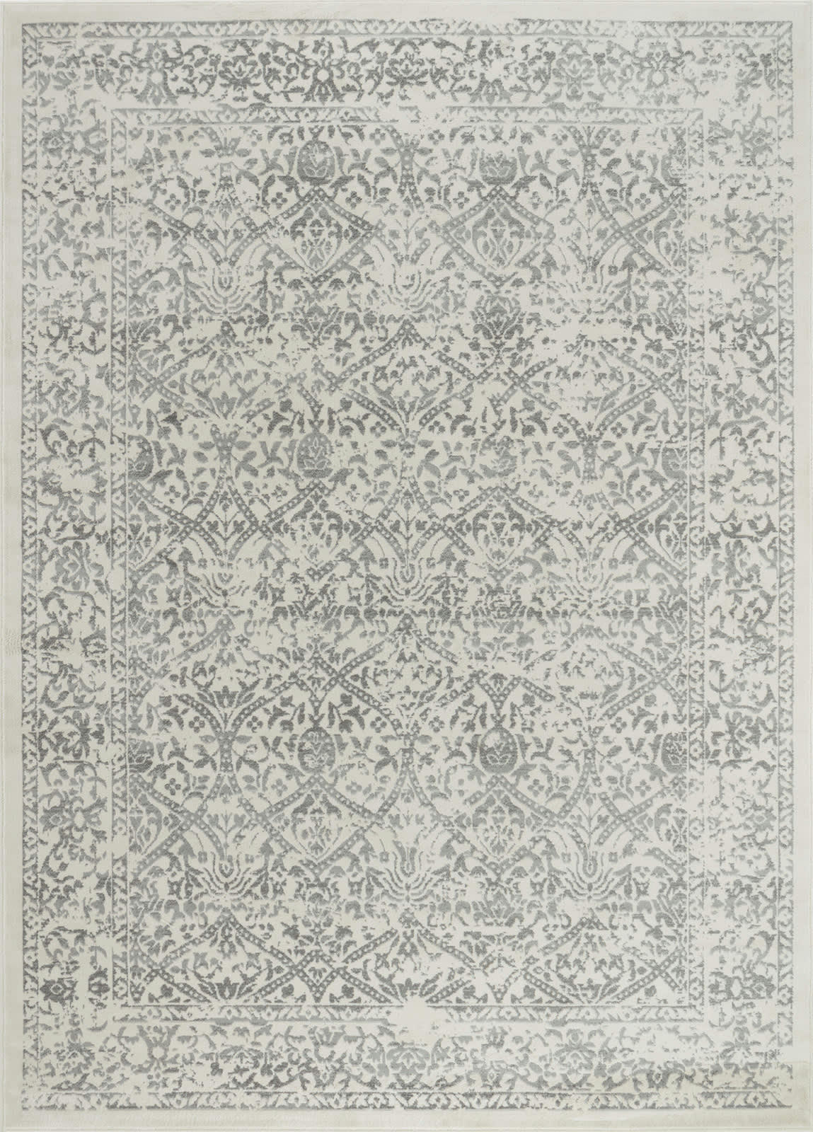 MARGAUX - Tapis Vintage Oriental Blanc/Gris 160x215