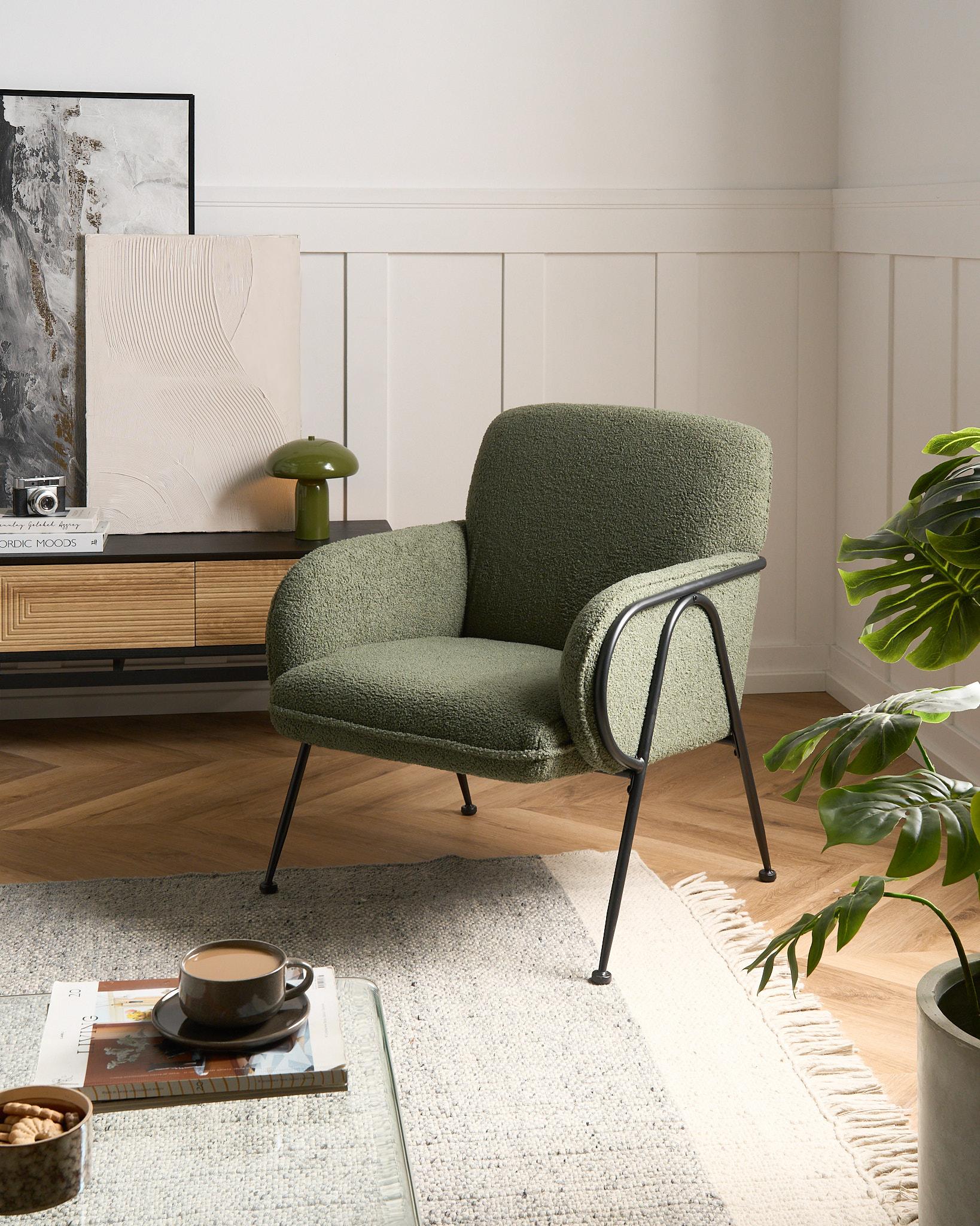 Armchair TRYSNES Boucle Green