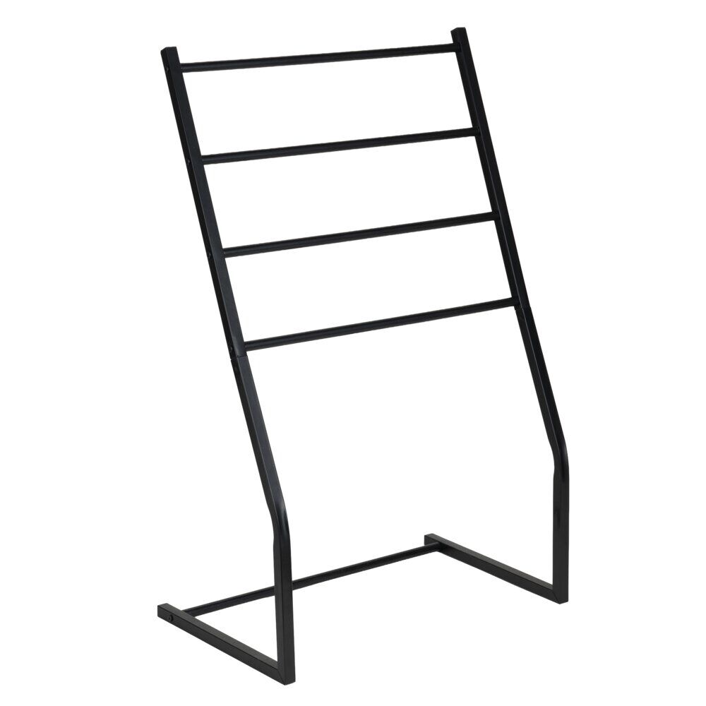 Porte-serviette à poser 4 niveaux métal noir 60x36xH95cm