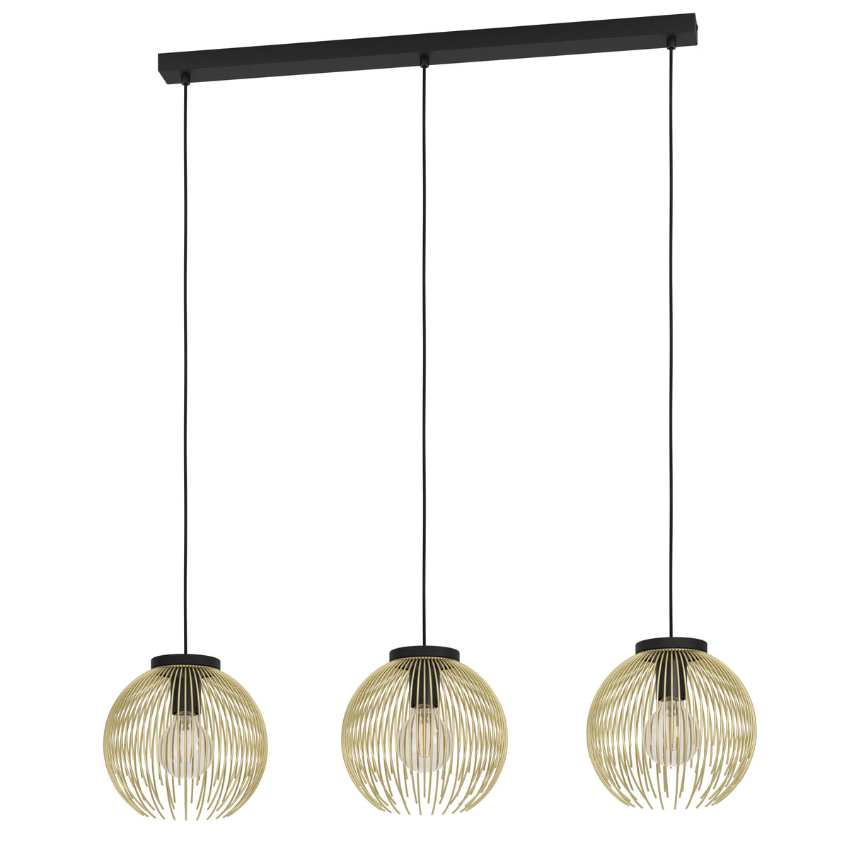 EGLO hanglamp Venezuela - e27 - 93,5 cm - goud/zwart