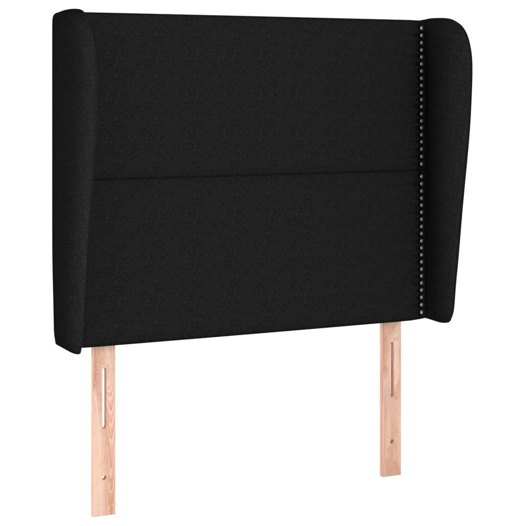 Wezgłowie Czarny 93 x 23 x 118/128 cm Tkanina vidaXL