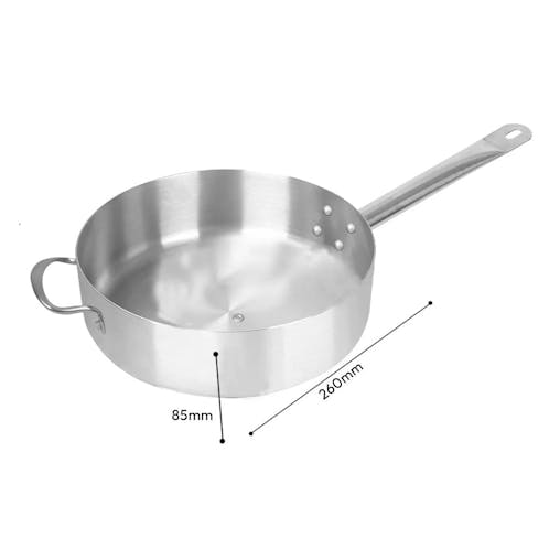 SOGA 26cm Stainless Steel Saucepan Sauce pan with Glass Lid and Helper Handle Triple Ply Base Cookware