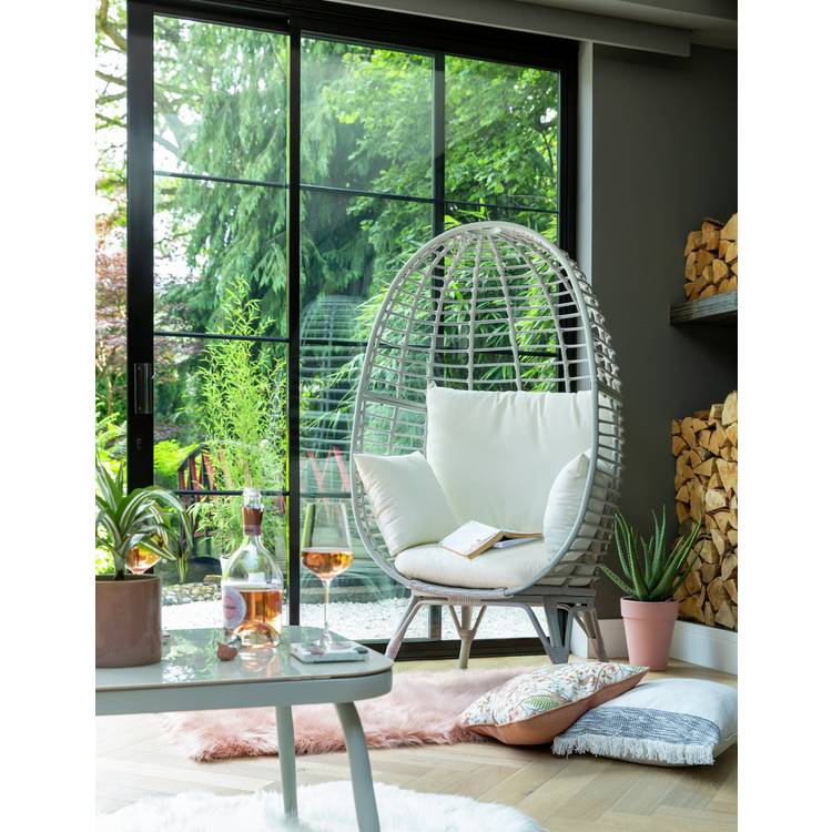 Habitat Kora Rattan Effect Garden Egg Chair - Black