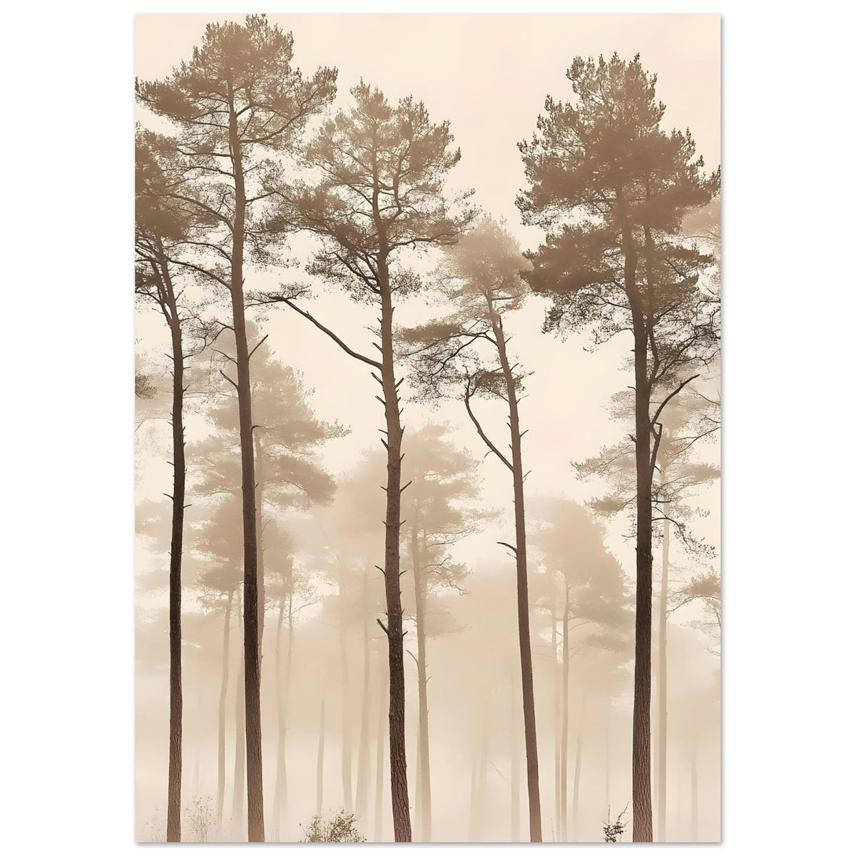 Artfulprints Poster Boho – Silent woods  - A4 21x29.7 cm - beige
